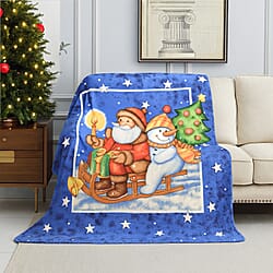 Snowman Digital Printed Cozy Fleece 220 GSM Blanket (130 x170cm)