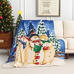 Snowman Digital Printed Cozy Fleece 220 GSM Blanket (130 x170cm)