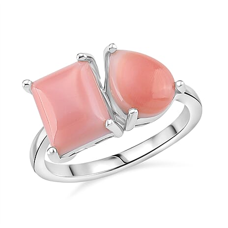 Queen Conch Shell Toit Et Moi Ring in Rhodium Overlay Sterling Silver 4.90 Ct.