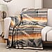 Striped Pattern Knitted Aztec Throw Cozy Blanket (50x70 inch) - Grey & Yellow