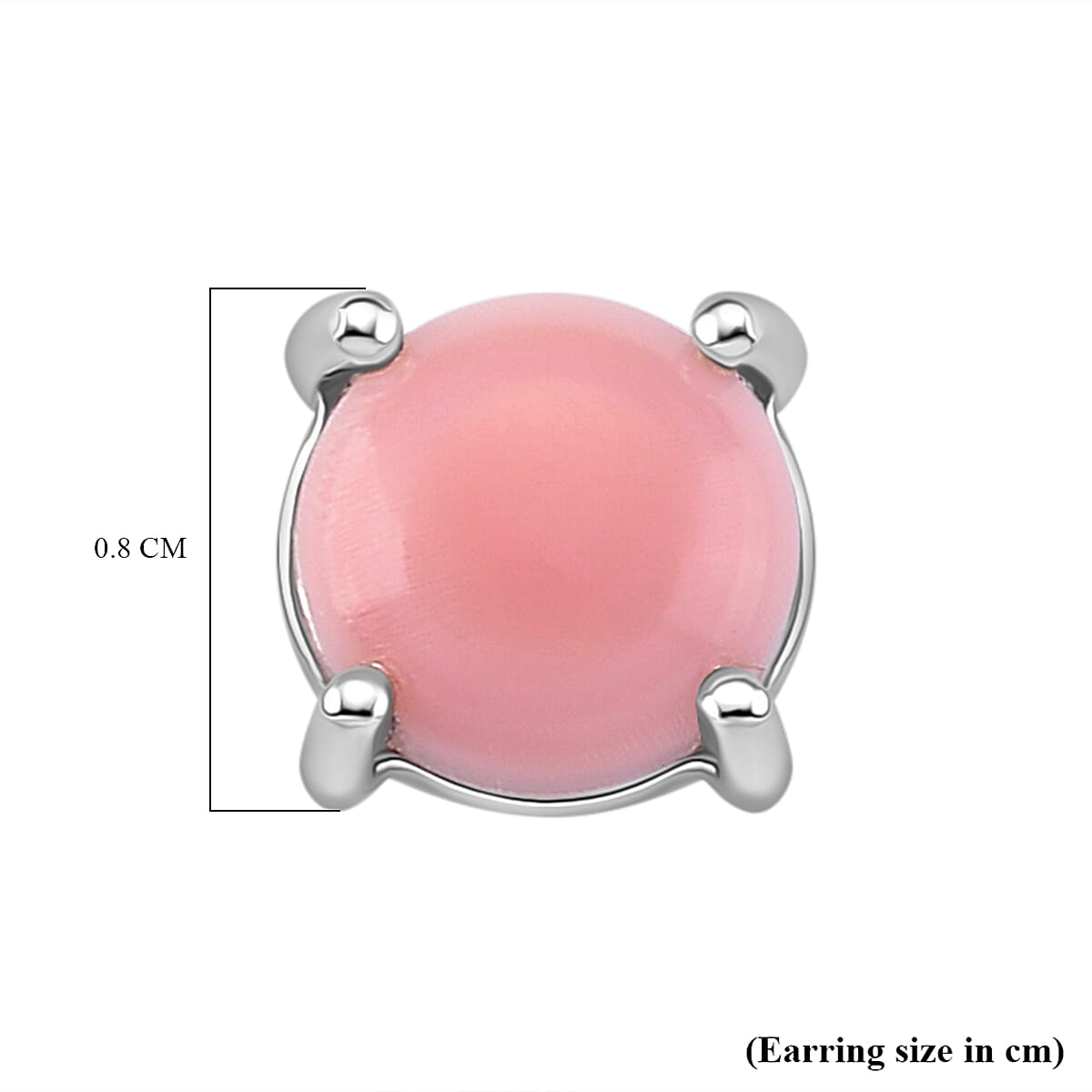 Queen Conch Shell Solitaire Stud Push Post Earring in Rhodium Overlay Sterling Silver 3.80 Ct. Queen Conch Shell Solitaire Stud Push Post Earring in Rhodium Overlay Sterling Silver 3.80 Ct.