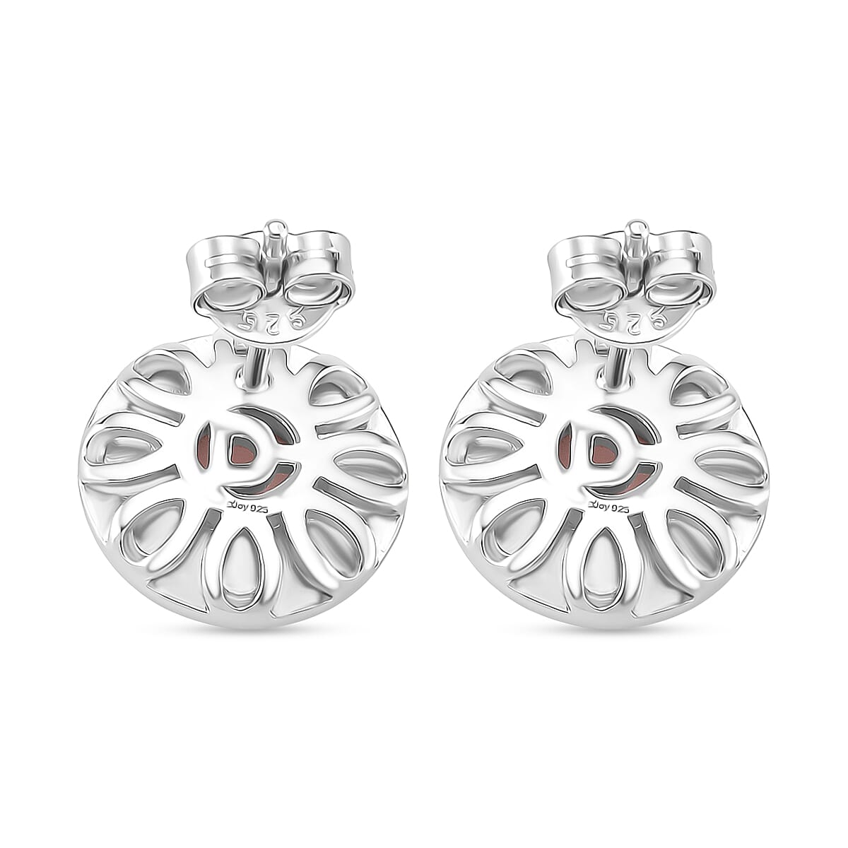 Queen Conch Shell Solitaire Stud Push Post Earring in Rhodium Overlay Sterling Silver 1.30 Ct. Queen Conch Shell Solitaire Stud Push Post Earring in Rhodium Overlay Sterling Silver 1.30 Ct.