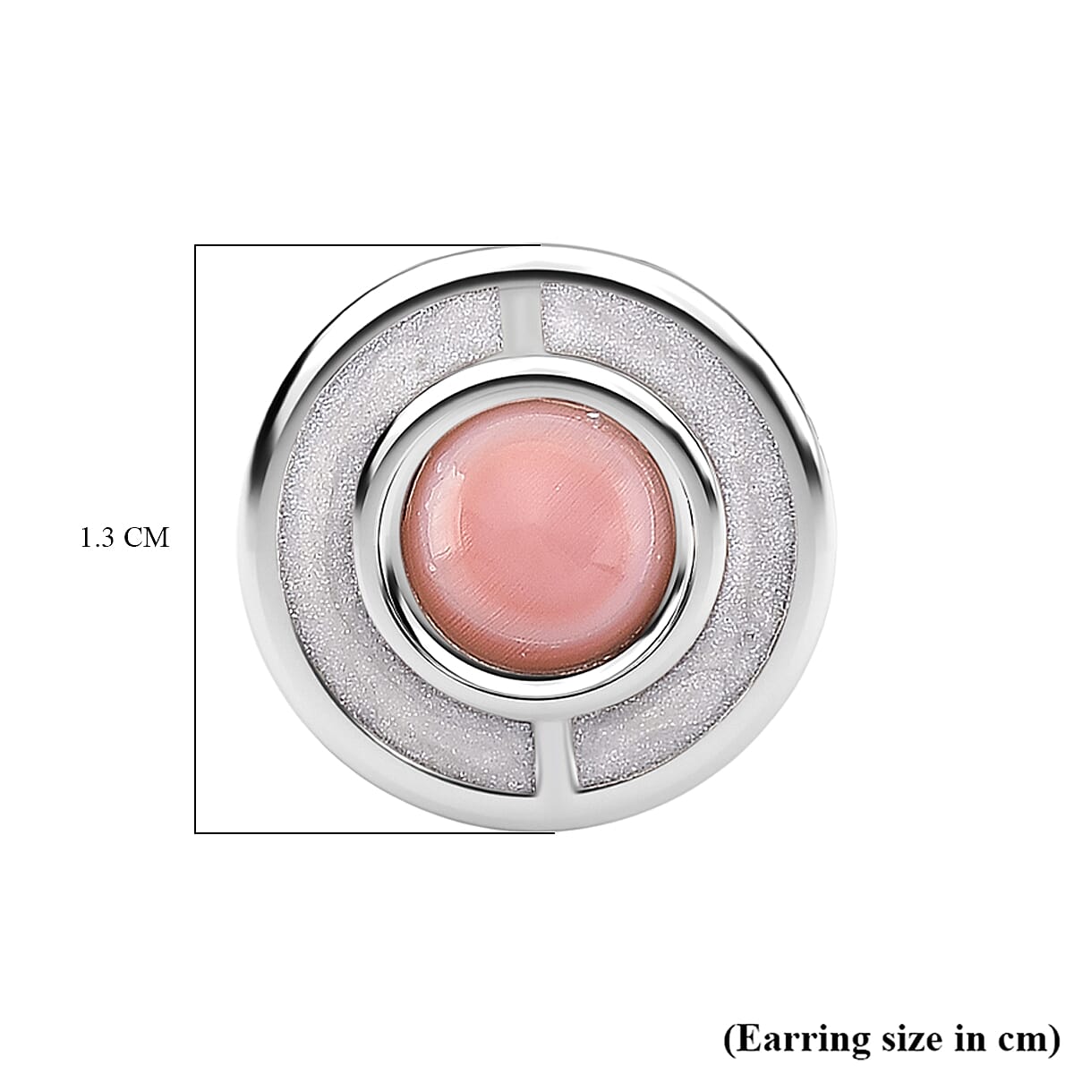 Queen Conch Shell Solitaire Stud Push Post Earring in Rhodium Overlay Sterling Silver 1.30 Ct. Queen Conch Shell Solitaire Stud Push Post Earring in Rhodium Overlay Sterling Silver 1.30 Ct.