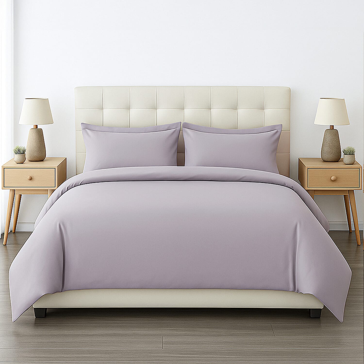 6 Piece Cotton Duvet Cover Set - Inc. 1 Duvet Cover, 1 Fitted Sheet with 2 Housewife and 2 Oxford Pillowcases