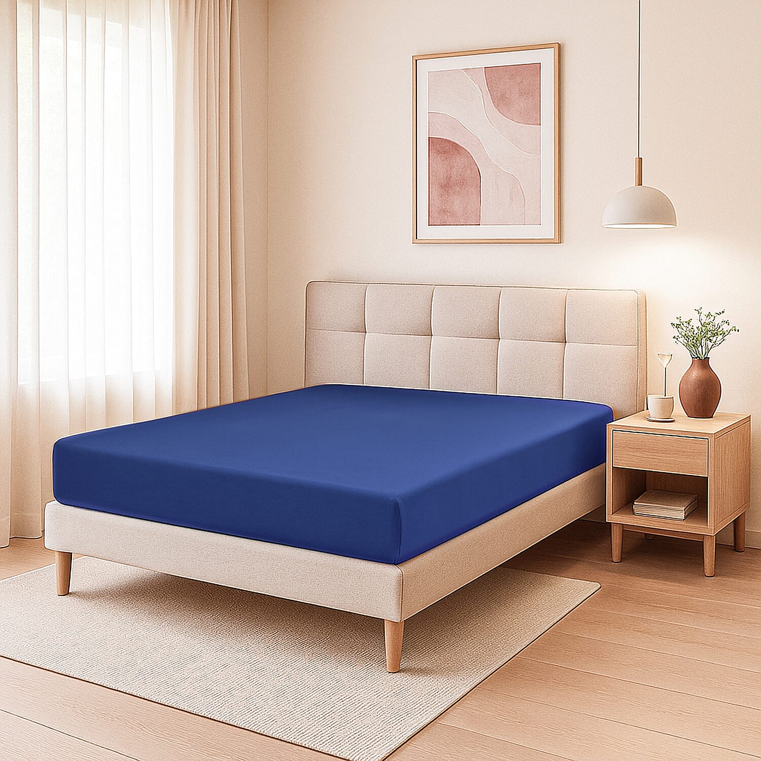 6 Piece Cotton Duvet Cover Set - Inc. 1 Duvet Cover, 1 Fitted Sheet with 2 Housewife and 2 Oxford Pillowcases