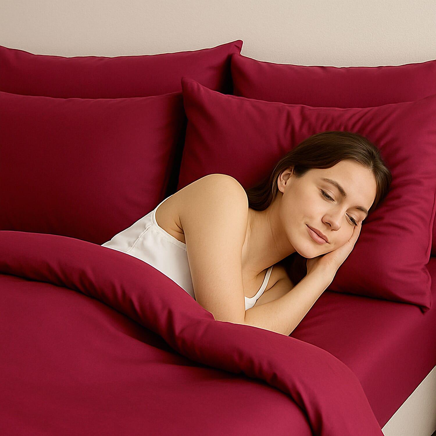 6 Piece Cotton Duvet Cover Set - Inc. 1 Duvet Cover, 1 Fitted Sheet with 2 Housewife and 2 Oxford Pillowcases