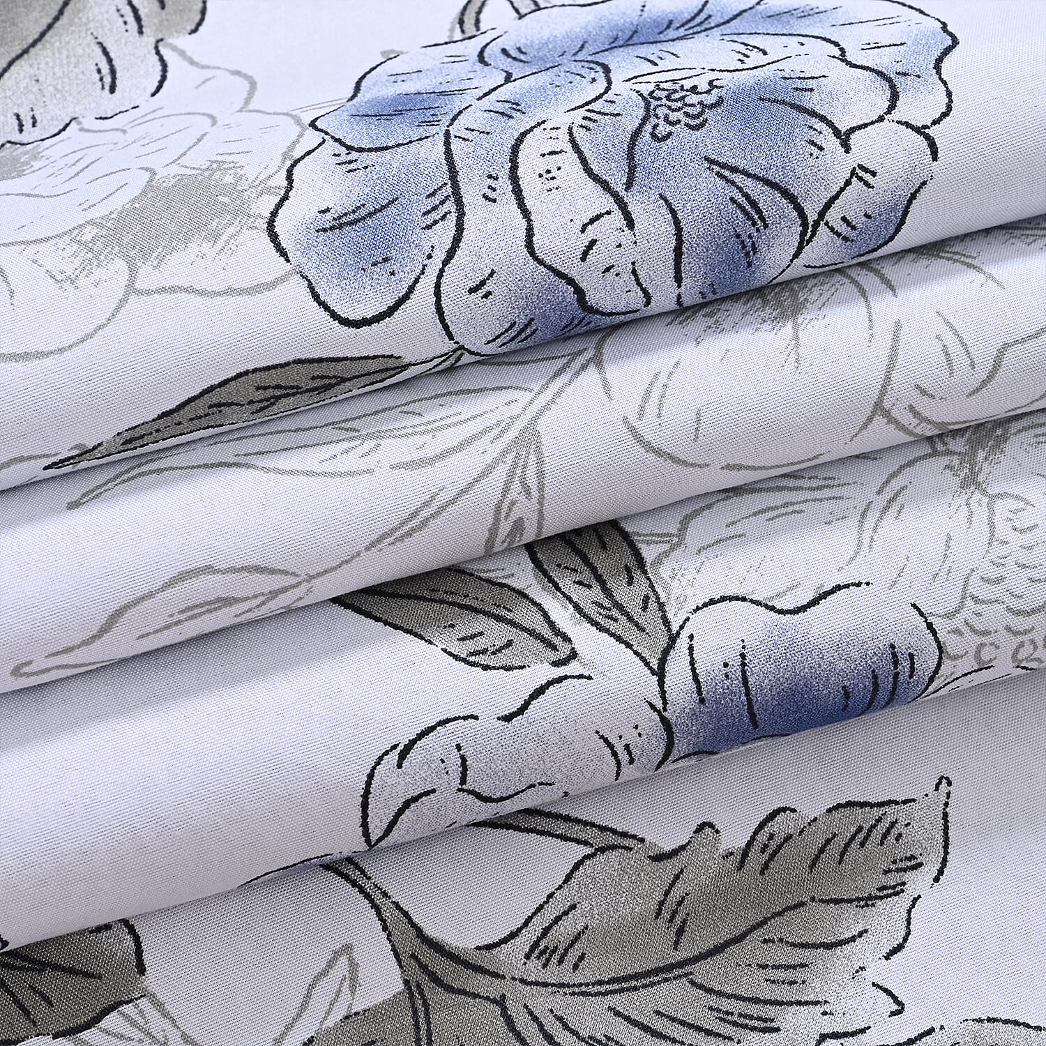 Homesmart 3 Piece Floral & Leaf Print Comforter Set Inc. 1 Comforter & 2 Pillowcases