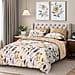 Homesmart 3 Piece Floral & Leaf Print Comforter Set Inc. 1 Comforter & 2 Pillowcases