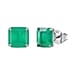 D'joy Green Onyx Solitaire Stud Push Post Earring in 14K Yellow Gold Plating Sterling Silver 4.43 Ct.