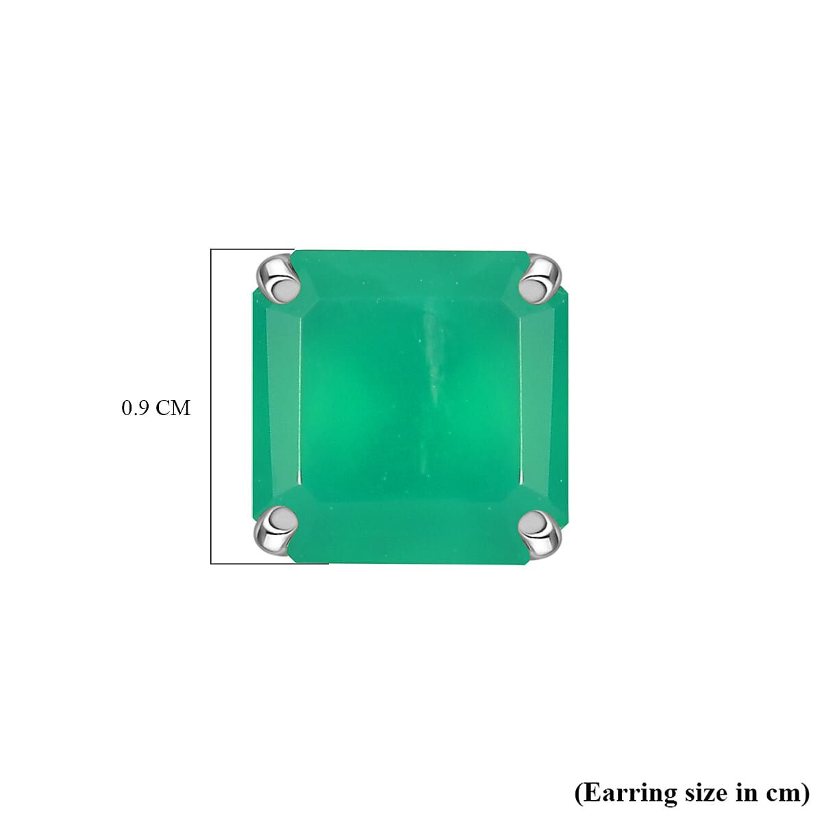 D'joy Green Onyx Solitaire Stud Push Post Earring in Platinum Overlay Sterling Silver 4.45 Ct. D'joy Green Onyx Solitaire Stud Push Post Earring in Platinum Overlay Sterling Silver 4.45 Ct.