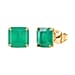 D'joy Green Onyx Solitaire Stud Push Post Earring in 14K Yellow Gold Plating Sterling Silver 4.43 Ct.