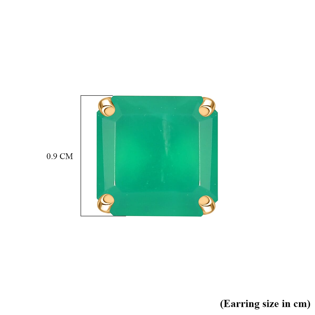 D'joy Green Onyx Solitaire Stud Push Post Earring in 14K Yellow Gold Plating Sterling Silver 4.43 Ct. D'joy Green Onyx Solitaire Stud Push Post Earring in 14K Yellow Gold Plating Sterling Silver 4.43 Ct.