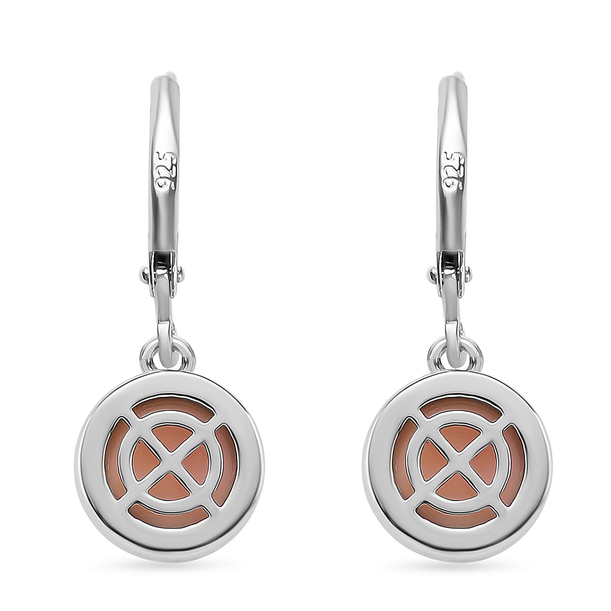 Queen Conch Shell Solitaire Lever Back Earring in Rhodium Overlay Sterling Silver 3.80 Ct. Queen Conch Shell Solitaire Lever Back Earring in Rhodium Overlay Sterling Silver 3.80 Ct.