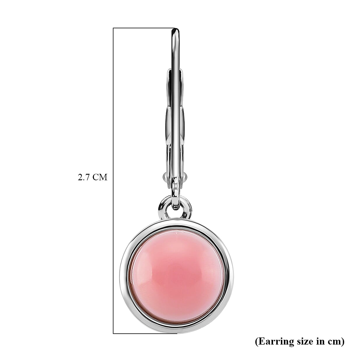 Queen Conch Shell Solitaire Lever Back Earring in Rhodium Overlay Sterling Silver 3.80 Ct. Queen Conch Shell Solitaire Lever Back Earring in Rhodium Overlay Sterling Silver 3.80 Ct.