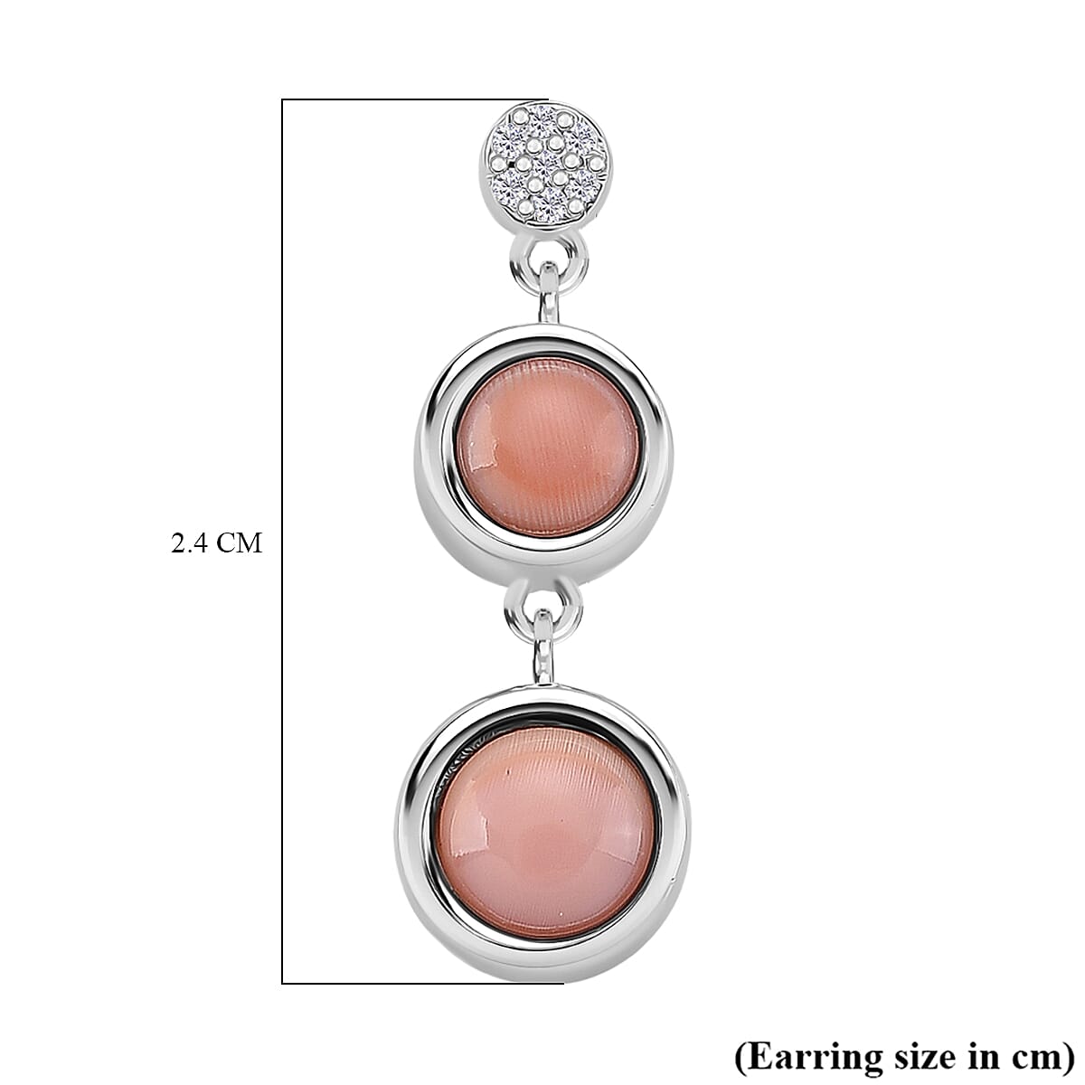 Queen Conch Shell & Moissanite Earring with Push Back in Rhodium Overlay Sterling Silver 2.27 Ct, Silver Wt. 5.20 Gms. Queen Conch Shell & Moissanite Earring with Push Back in Rhodium Overlay Sterling Silver 2.27 Ct, Silver Wt. 5.20 Gms.