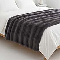 The Heaviest Weight Blanket at TJC - 1000 GSM Sumptuous Faux Rabbit Fur Double Layer Blanket With Thermal Lining Faux Mink Backing For Insulation (180x150 Cm) - Grey