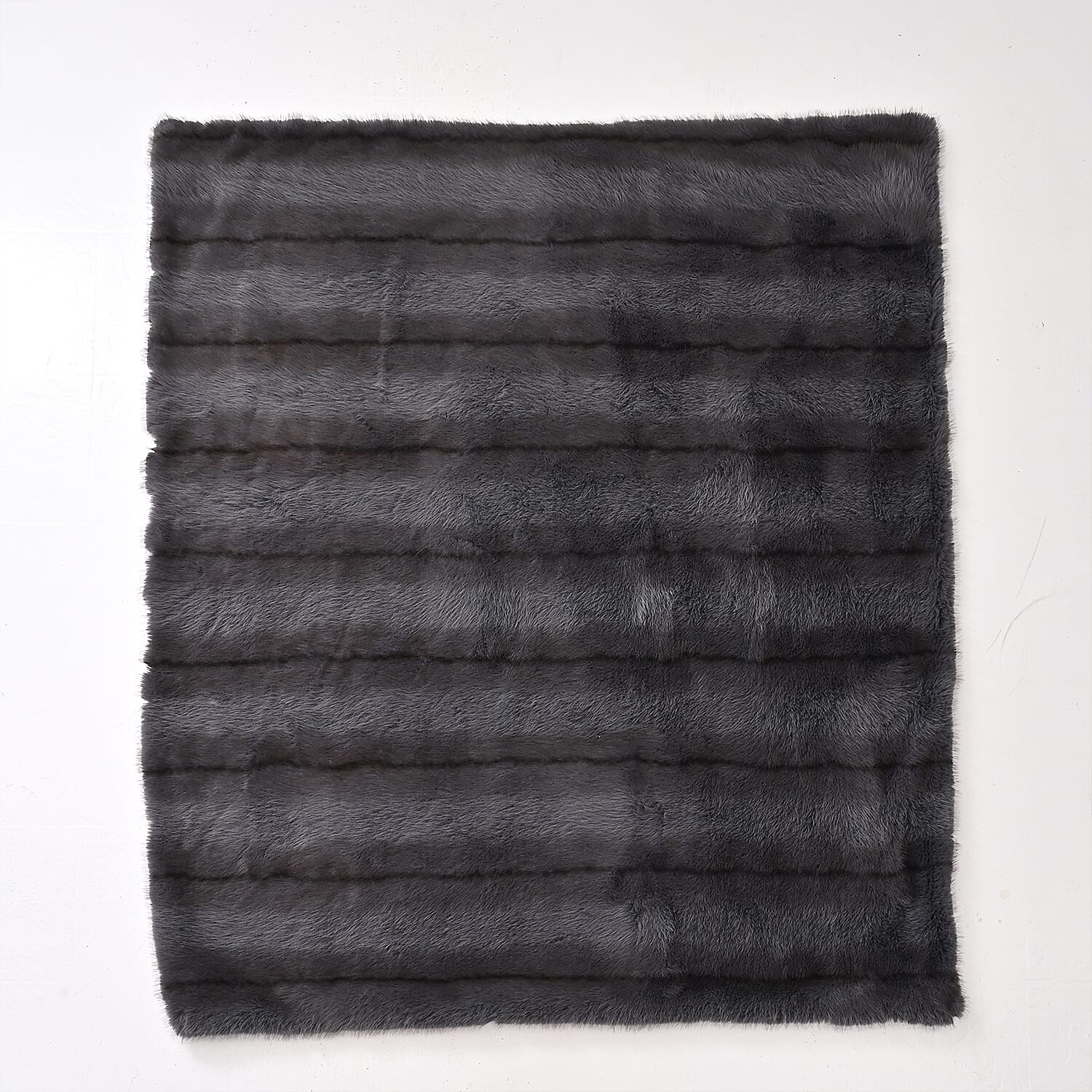 The Heaviest Weight Blanket at TJC - 1000 GSM Sumptuous Faux Rabbit Fur Double Layer Blanket With Thermal Lining Faux Mink Backing For Insulation (180x150 Cm) - Grey