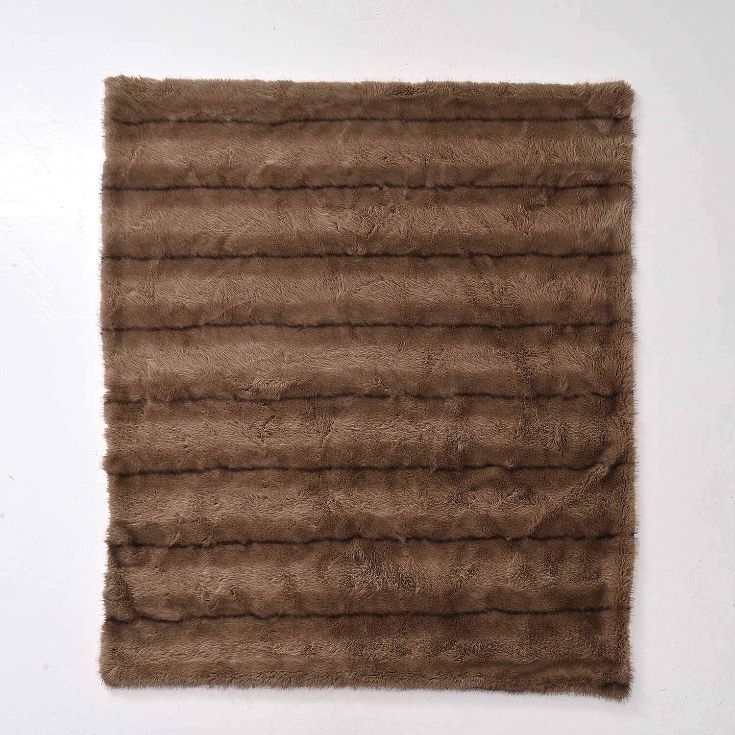 The Heaviest Weight Blanket at TJC - 1000 GSM Sumptuous Faux Rabbit Fur Double Layer Blanket With Thermal Lining Faux Mink Backing For Insulation (180x150 Cm) - Beige