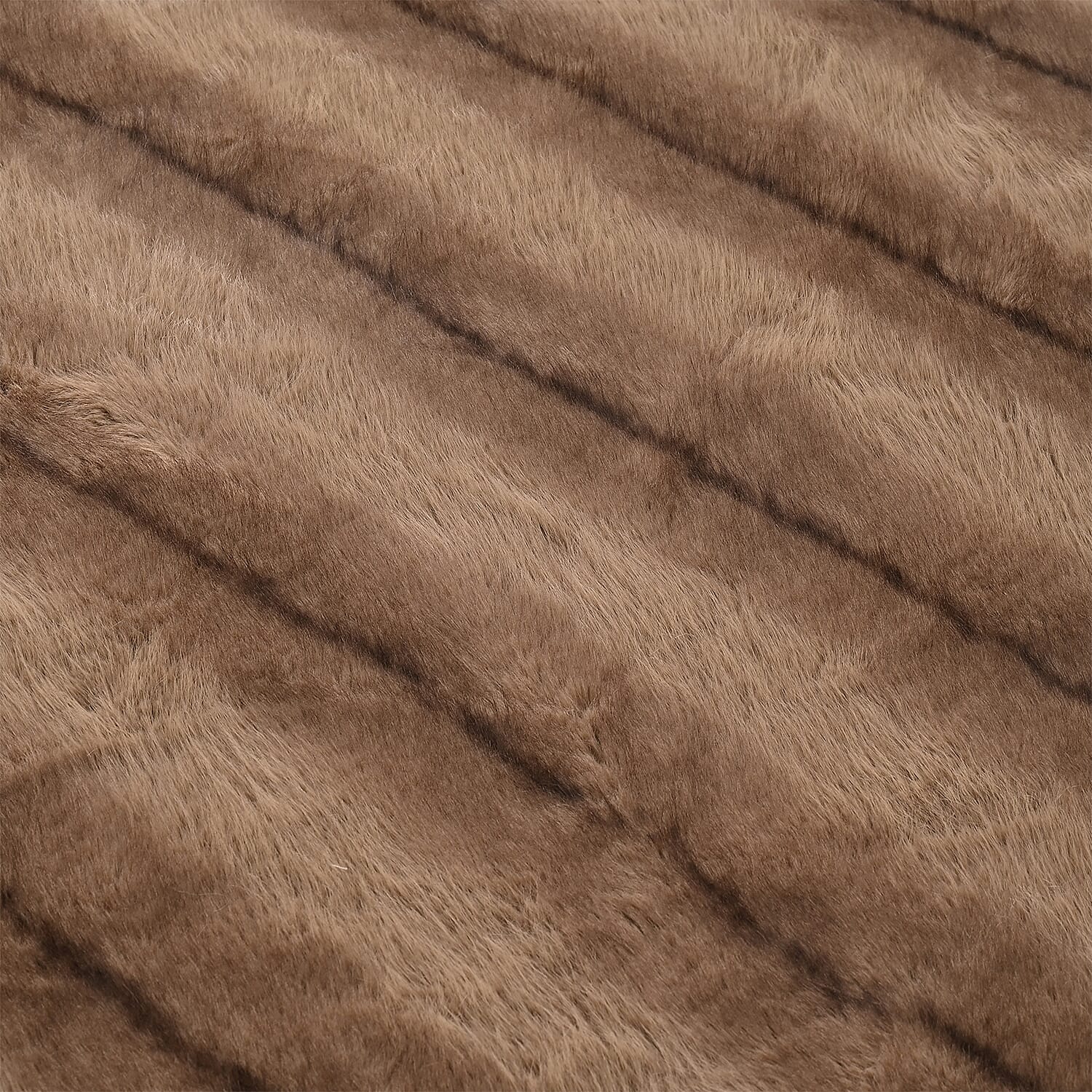 The Heaviest Weight Blanket at TJC - 1000 GSM Sumptuous Faux Rabbit Fur Double Layer Blanket With Thermal Lining Faux Mink Backing For Insulation (180x150 Cm) - Beige