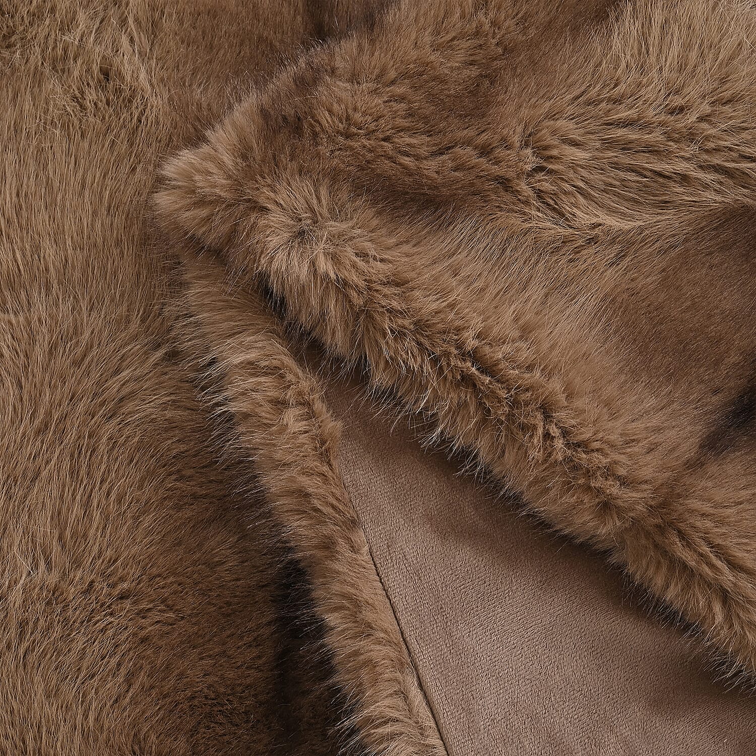 The Heaviest Weight Blanket at TJC - 1000 GSM Sumptuous Faux Rabbit Fur Double Layer Blanket With Thermal Lining Faux Mink Backing For Insulation (180x150 Cm) - Beige