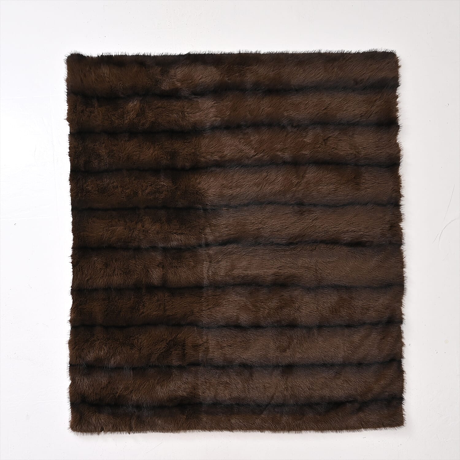 The Heaviest Weight Blanket at TJC - 1000 GSM Sumptuous Faux Rabbit Fur Double Layer Blanket With Thermal Lining Faux Mink Backing For Insulation (180x150 Cm) - Brown