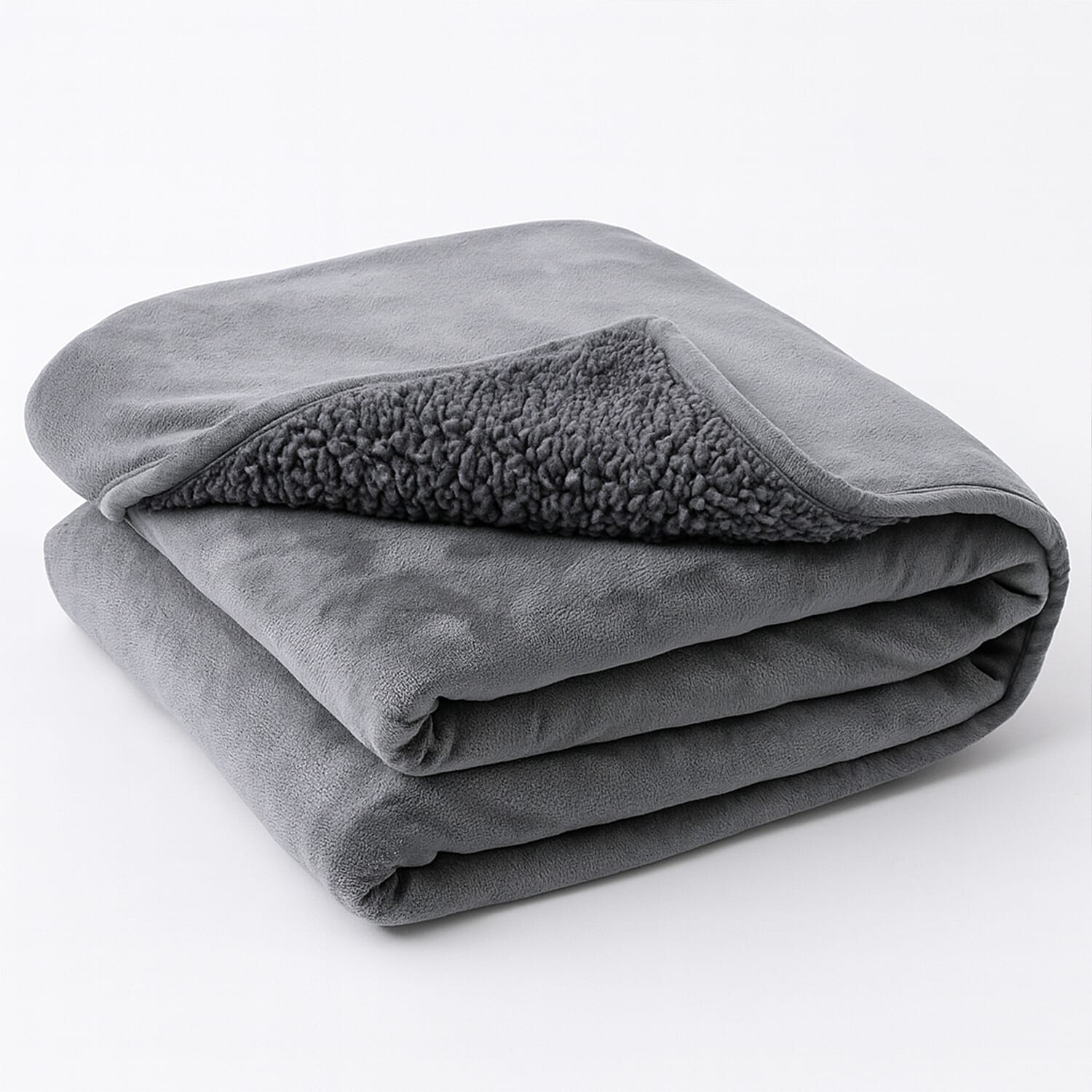 LIVMORE Double Layer Waterproof Flannel & Sherpa Blanket (200x150 cm) - Grey