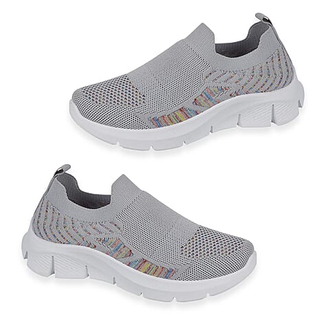 Urban Jacks Ladies Limoncello Fly Knitted Slip-On Shoe (Size 5) - Grey