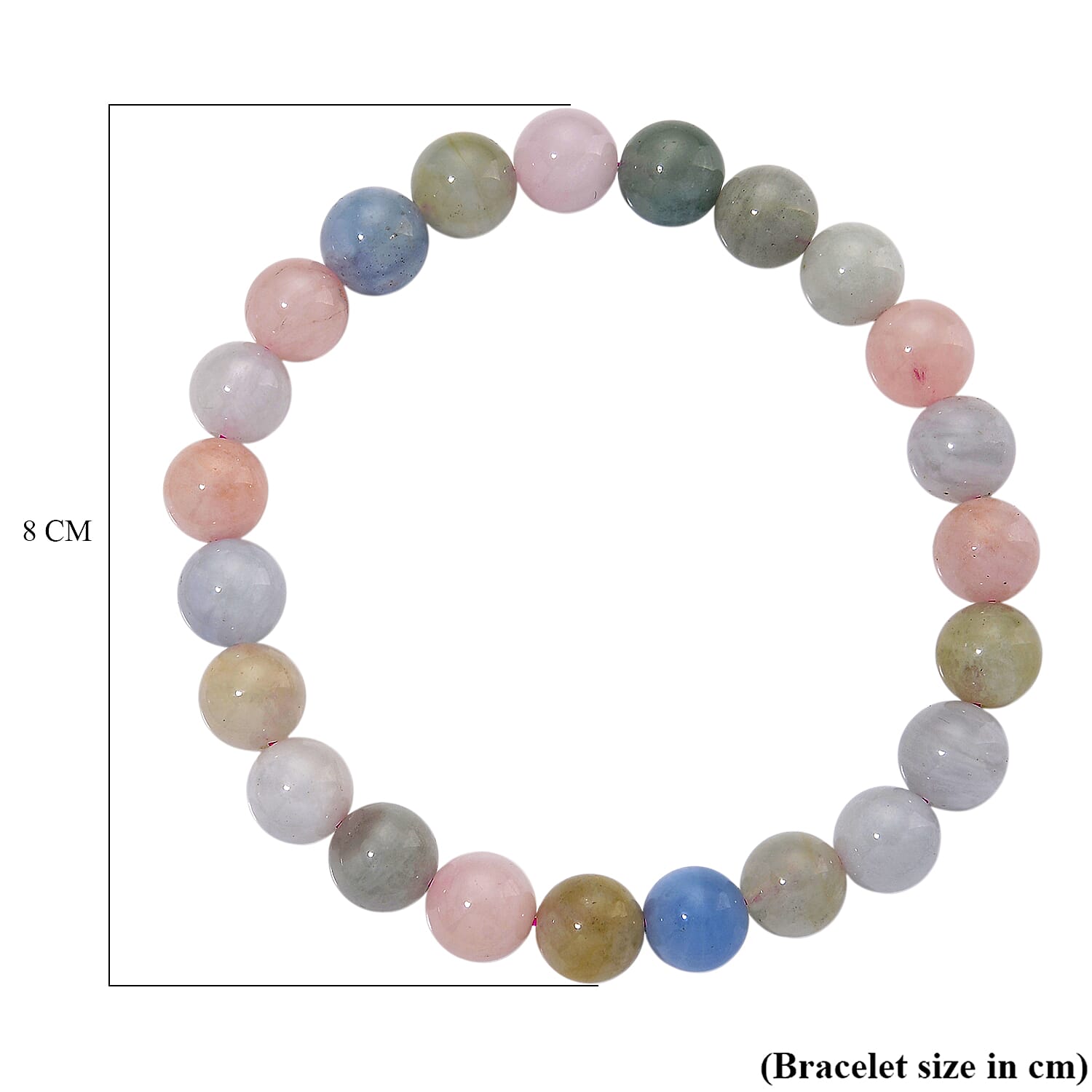 Multi Colour Beryl Stone Bracelet (Size - 7.5 Stretchable) 110.00 Ct.