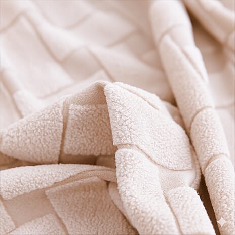 Hush Haven Checkered Super Soft Micro Luxury Blanket 270 GSM (200 x 150 cm) - Cream