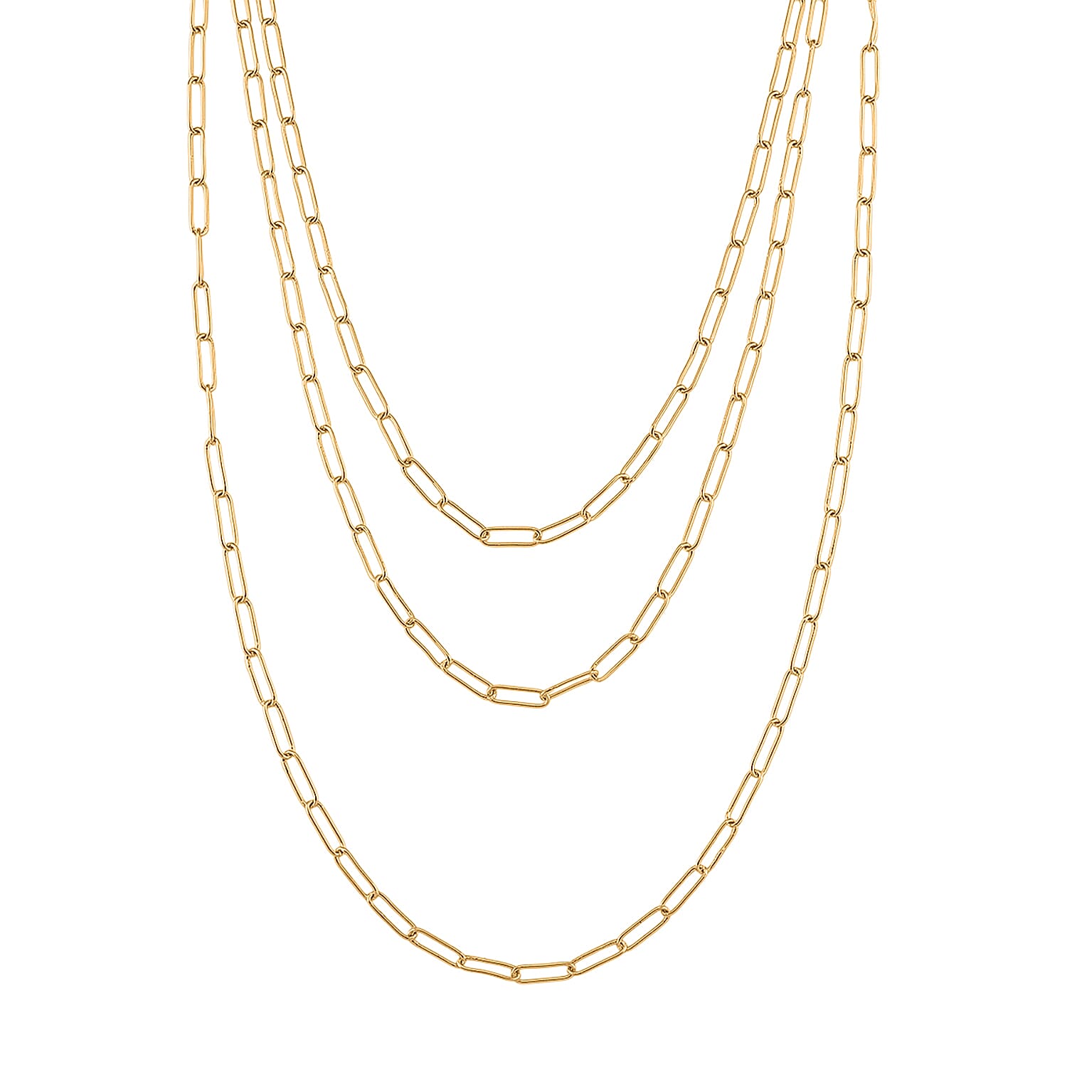 Designer Inspired- Layered Necklace (Size - 17-20 ) with Senorita Clasp in Gold Tone