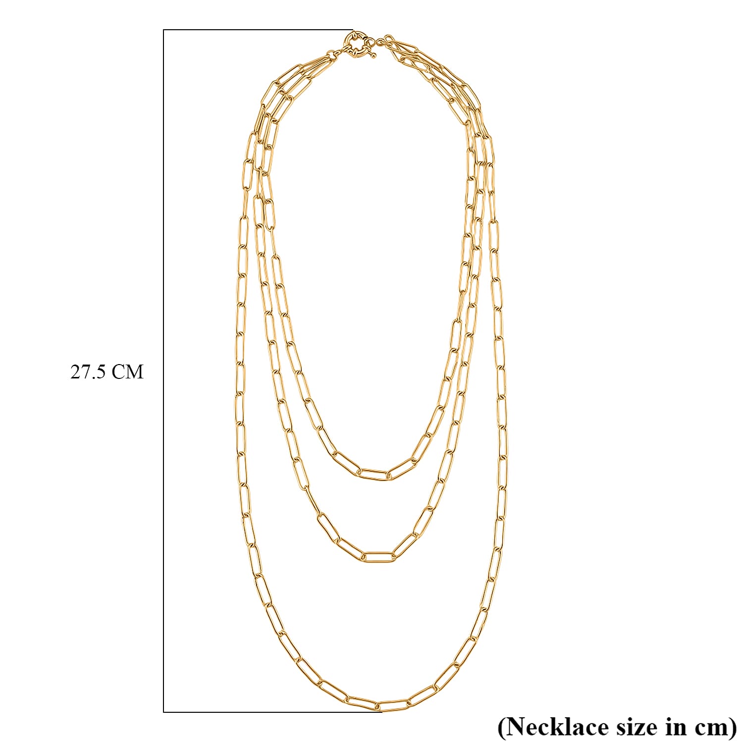 Designer Inspired- Layered Necklace (Size - 17-20 ) with Senorita Clasp in Gold Tone