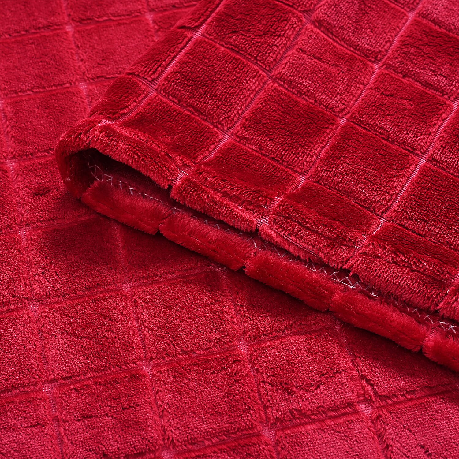 Hush Haven Sumptuous Quality Super Teddy Soft Blanket (200 x 150 cm) - Red
