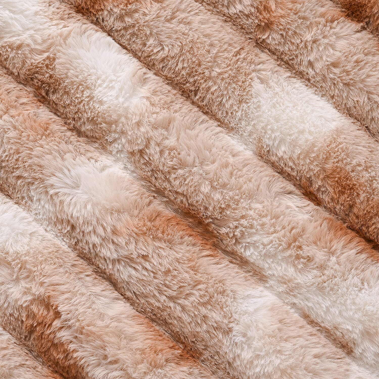 THE MOST SUMPTUOUS BLANKET AT TJC - LIVMORE Faux Rabbit Fur Blanket 650 GSM (Size 200x150 cm) - Brown & White