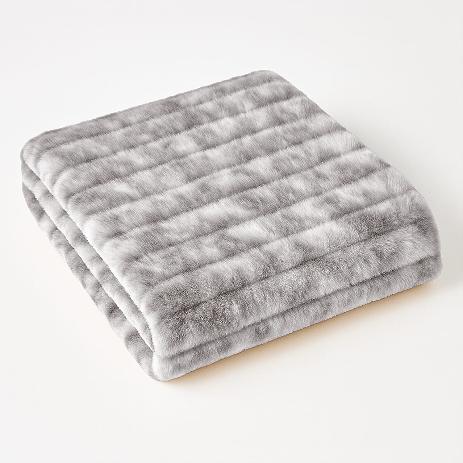 THE MOST SUMPTUOUS BLANKET AT TJC - LIVMORE Faux Rabbit Fur Blanket 650 GSM (Size 200x150 cm) - Grey & White