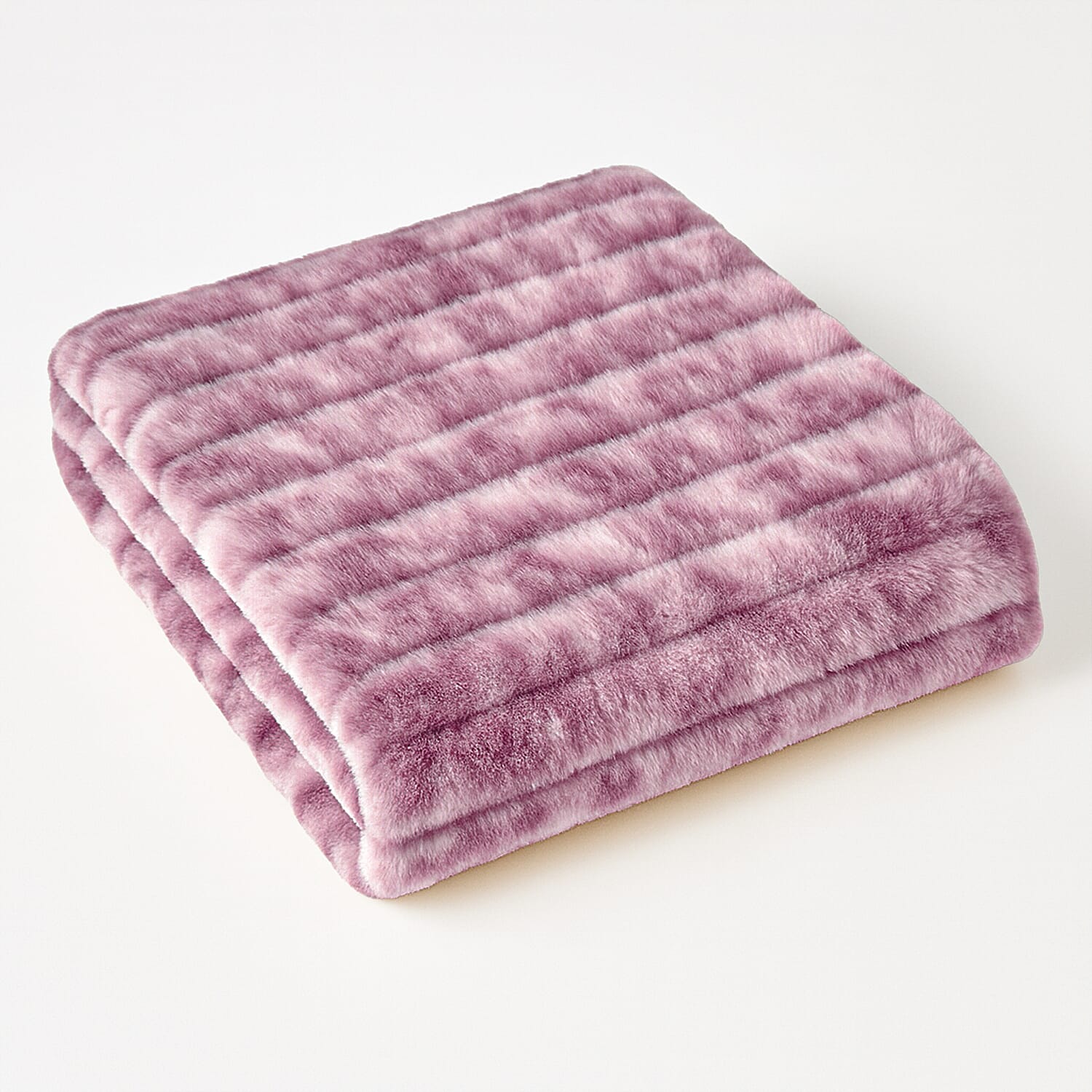 THE MOST SUMPTUOUS BLANKET AT TJC - LIVMORE Faux Rabbit Fur Blanket 650 GSM (Size 200x150 cm) - Mauve & White