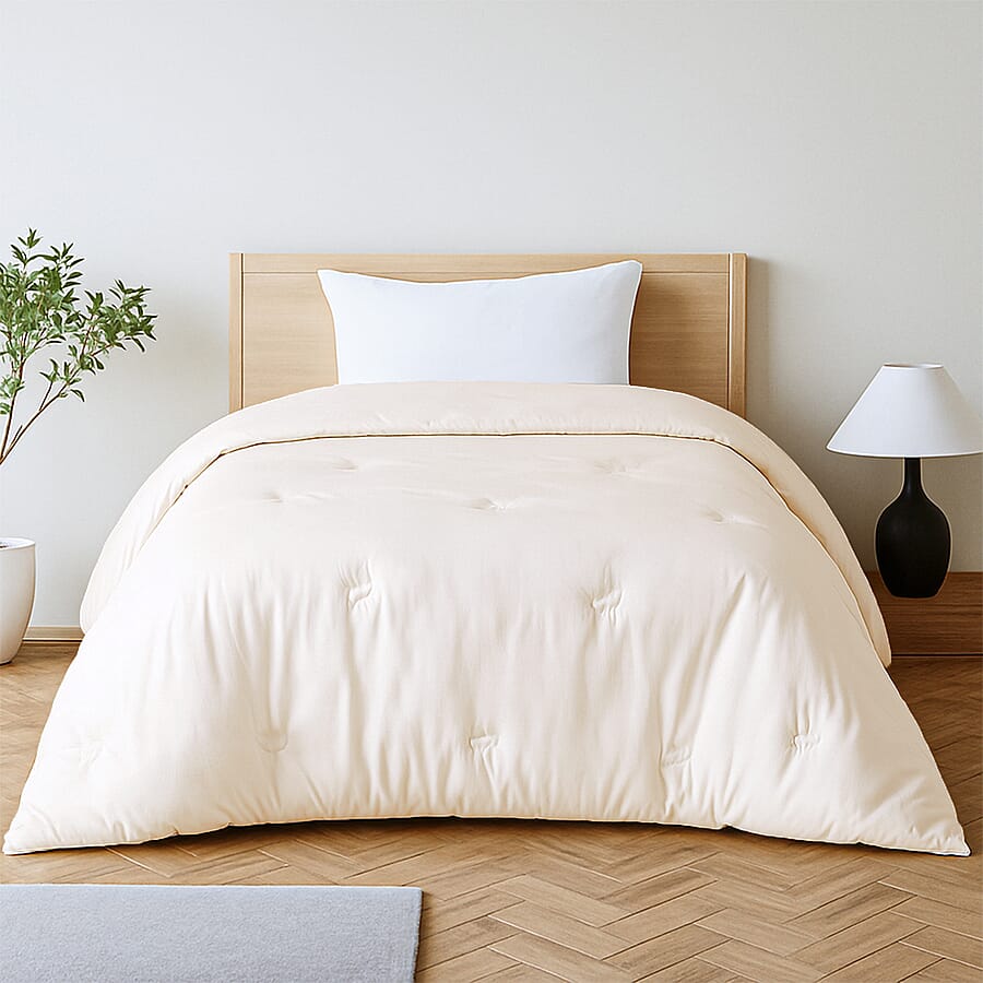 Hush Haven Soybean Fibre Blend Quilt (King - 225x220cm) - Cream