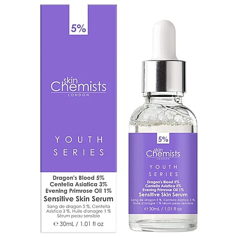 skinChemists Sensitive Skin Serum - Dragon's Blood 5%, Centella Asistica 3%, Evening Primrose Oil 1% - 30ml