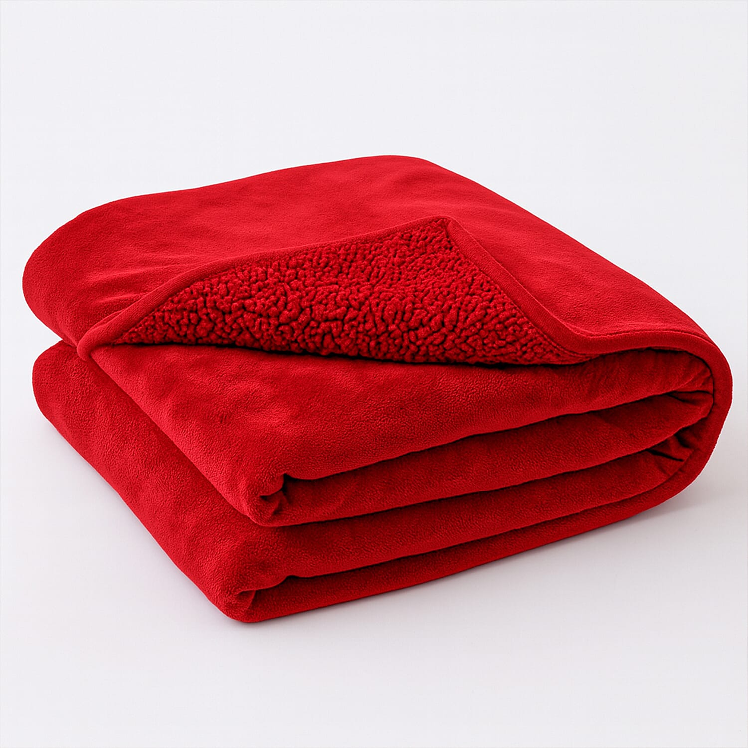LIVMORE- Double-Sided Cozy 550 gsm Faux Fur Blanket (Size 200x150 cm) - Red