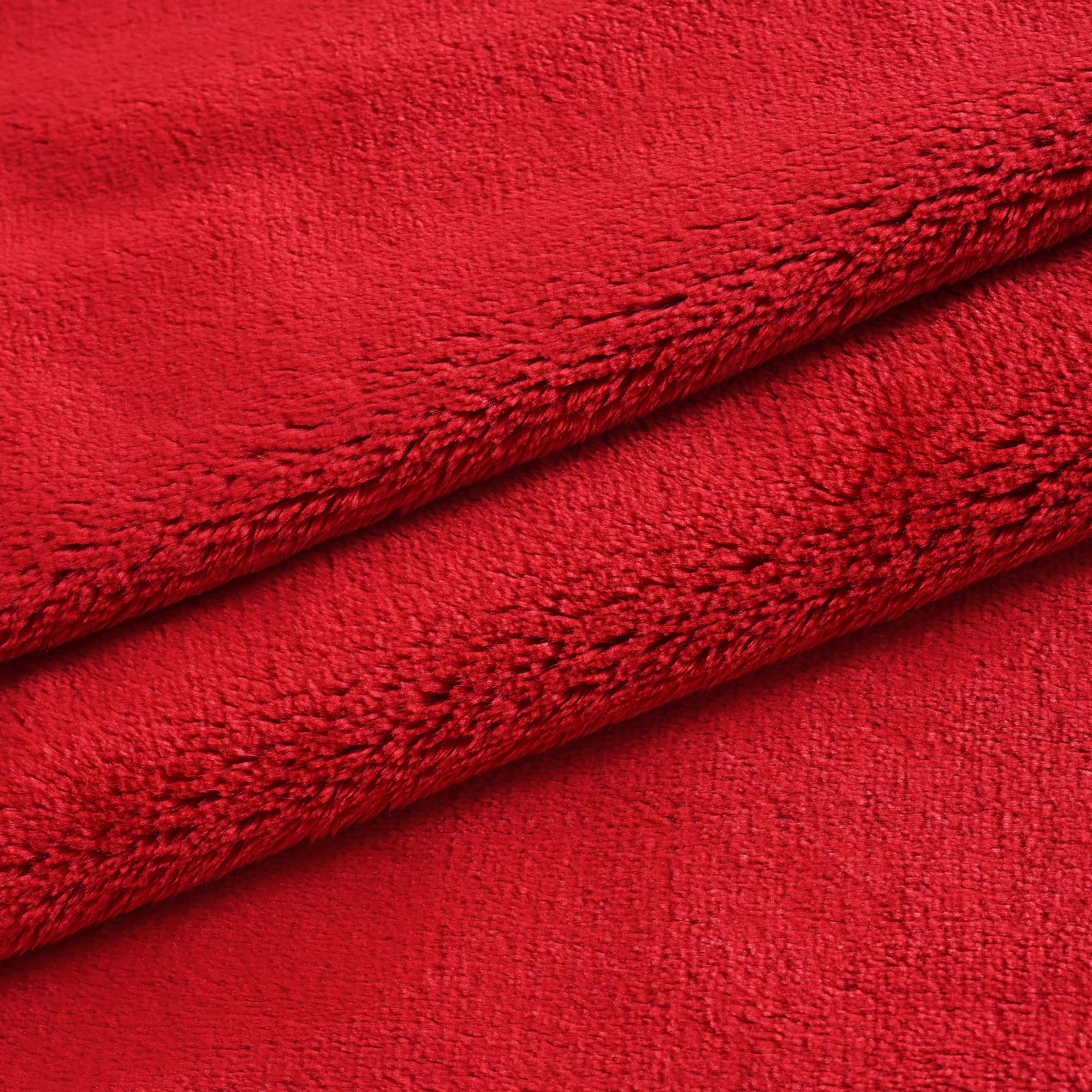 LIVMORE- Double-Sided Cozy 550 gsm Faux Fur Blanket (Size 200x150 cm) - Red