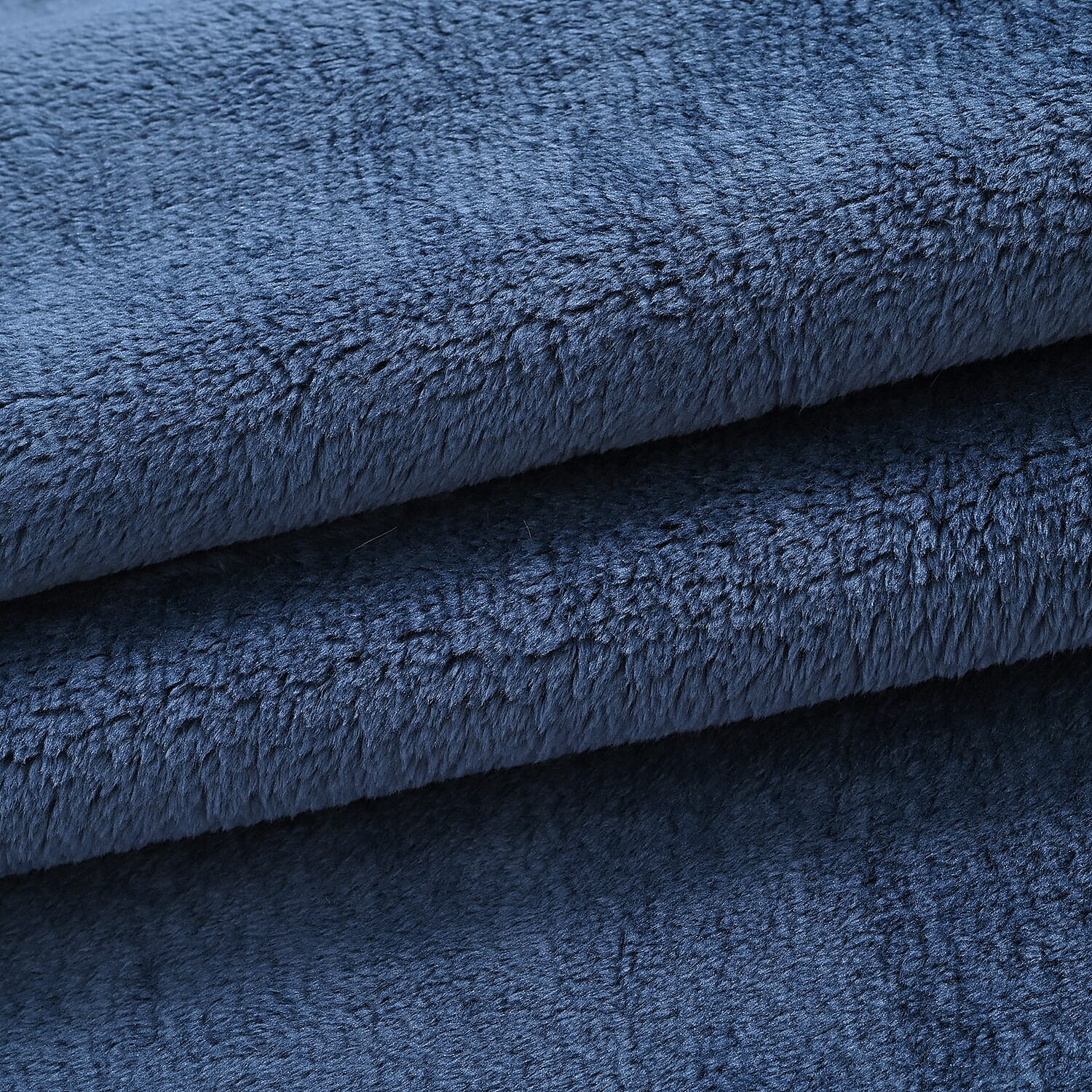 LIVMORE- Double-Sided Cozy 550 gsm Faux Fur Blanket (Size 200x150 cm) - Dark Blue