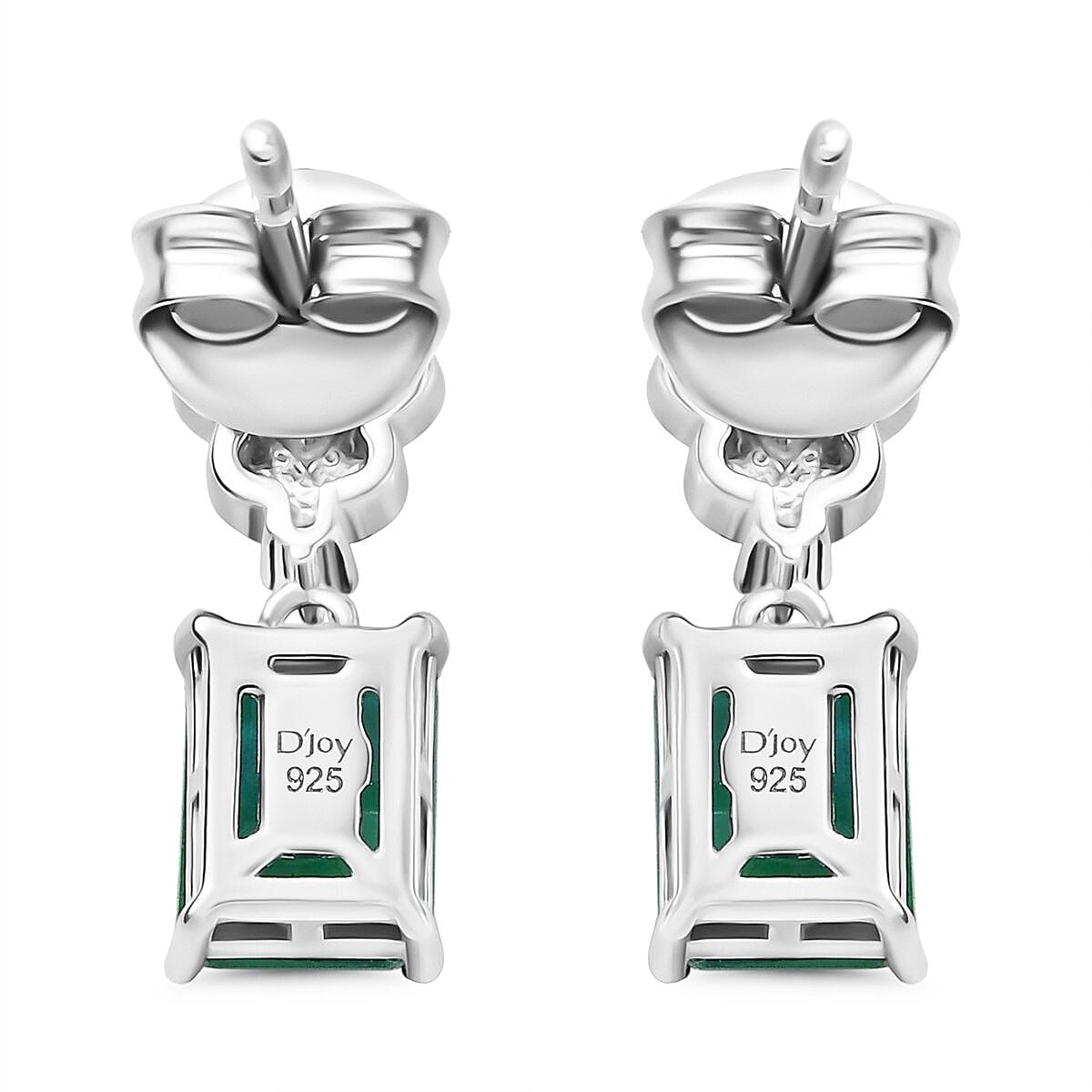 D'joy Peacock Triplet Quartz & White Zircon Earring with Push Back in Rhodium Overlay Sterling Silver 4.17 Ct. D'joy Peacock Triplet Quartz & White Zircon Earring with Push Back in Rhodium Overlay Sterling Silver 4.17 Ct.