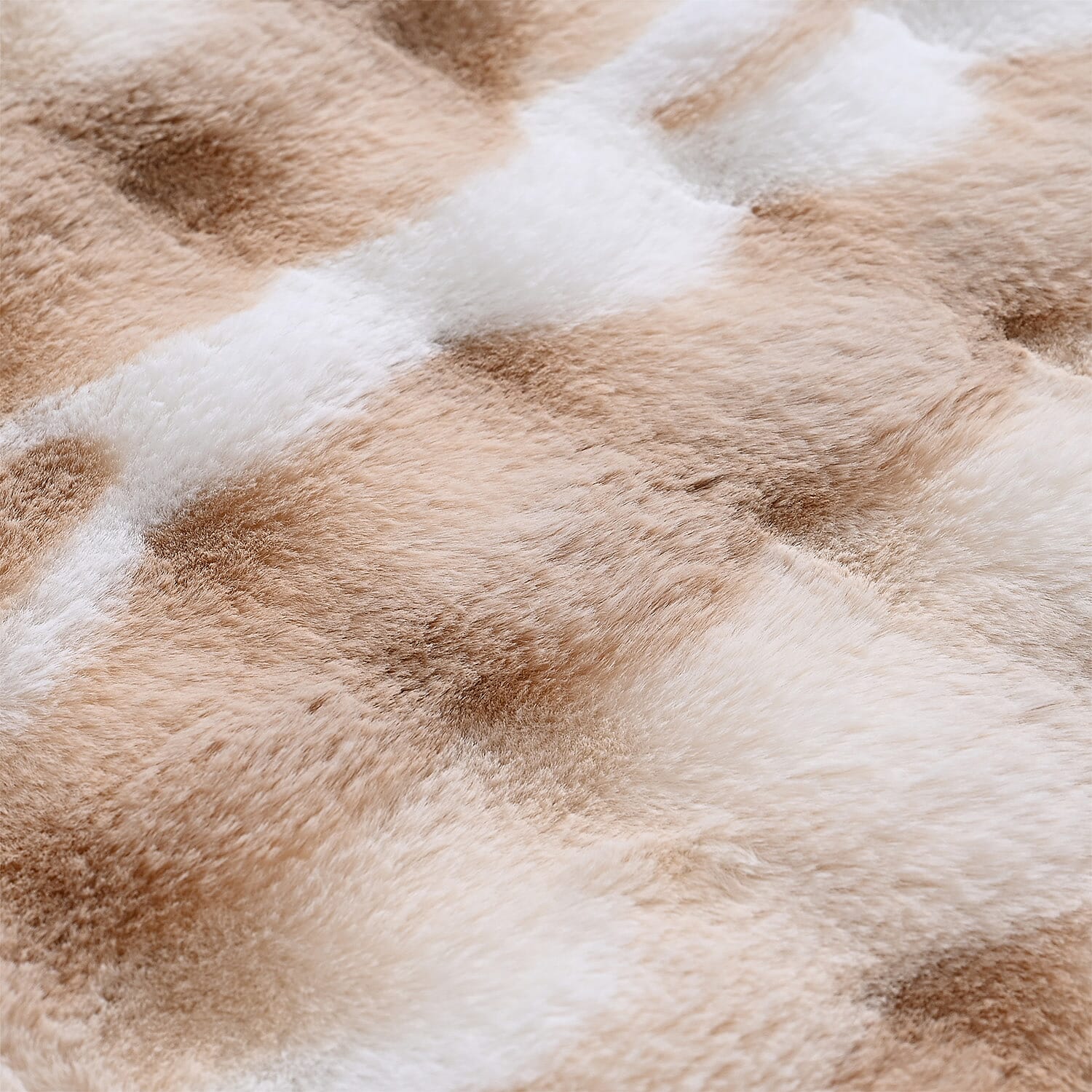 LIVMORE Luxury Collection - Faux Fur Bubble Pattern Rug with Foam Base (180x60 cm) - Cream & White