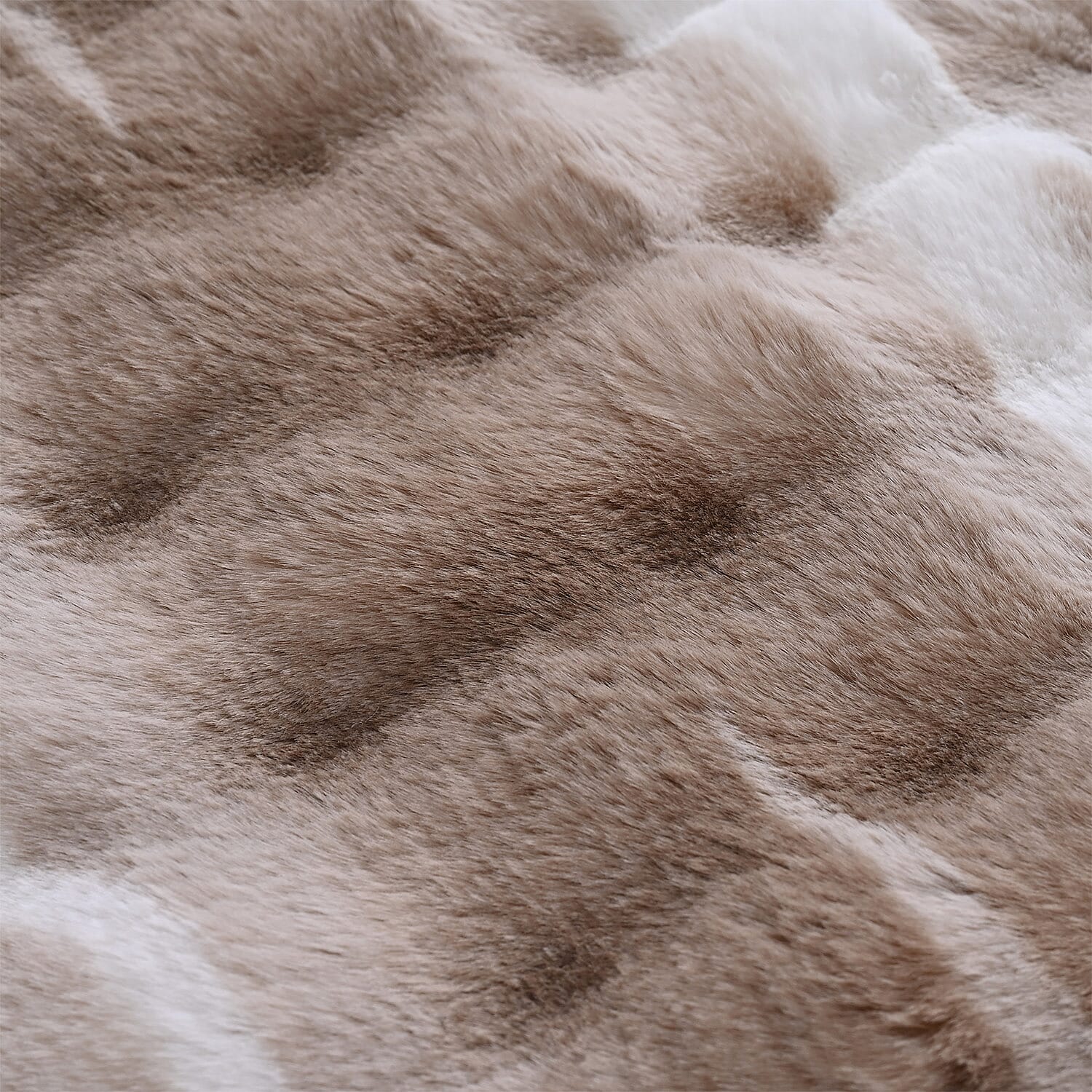 LIVMORE Luxury Collection - Faux Fur Bubble Pattern Rug with Foam Base (Size 180 x100 cm) - Brown & White