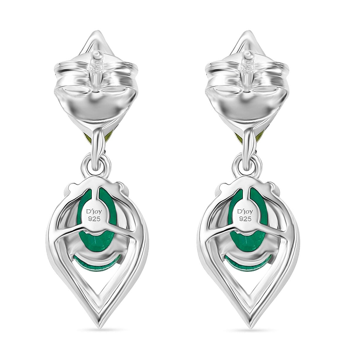 D'joy Peacock Triplet Quartz & Peridot Dangling Earring with Push Back in Rhodium Overlay Sterling Silver 2.08 Ct. D'joy Peacock Triplet Quartz & Peridot Dangling Earring with Push Back in Rhodium Overlay Sterling Silver 2.08 Ct.