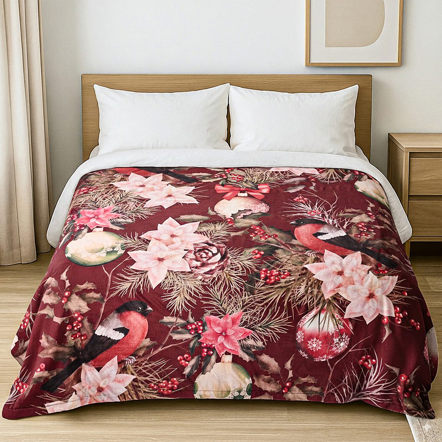 Hush-Haven-Digital-Blanket-Size-150x1-cm-Multi-Color-Red