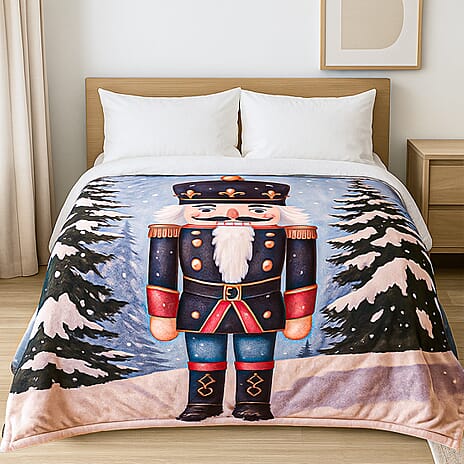 Hush Haven Nutcracker Digital Print Super-soft Cozy Blanket 240 GSM (200 x 150 cm) - Nutcracker