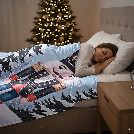 Hush Haven Nutcracker Digital Print Super-soft Cozy Blanket 240 GSM (200 x 150 cm) - Nutcracker