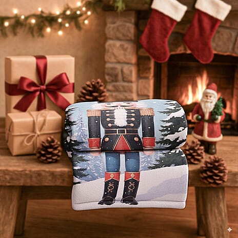 Hush Haven Nutcracker Digital Print Super-soft Cozy Blanket 240 GSM (200 x 150 cm) - Nutcracker