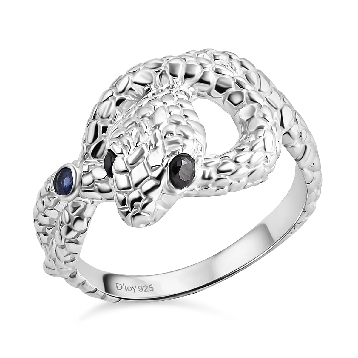 Royal Bali Collection - D'Joy Blue Sapphire & Black Sterling Silver Spinel Ring