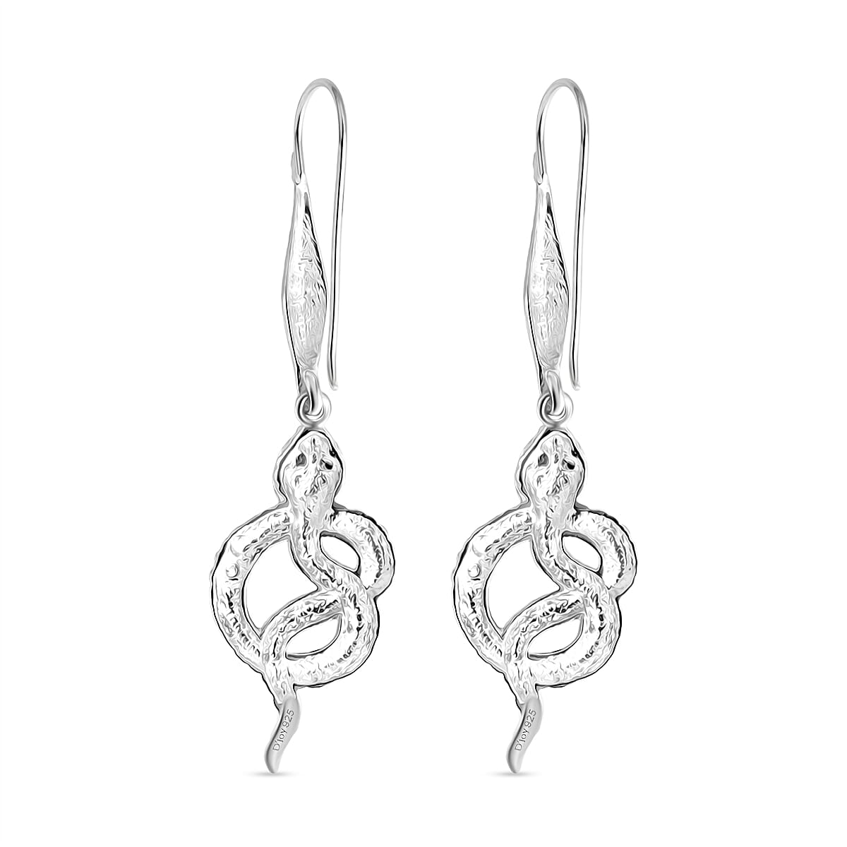 Royal Bali Collection - D'Joy Blue Sapphire & Black Spinel Sterling Silver Earring with Hook